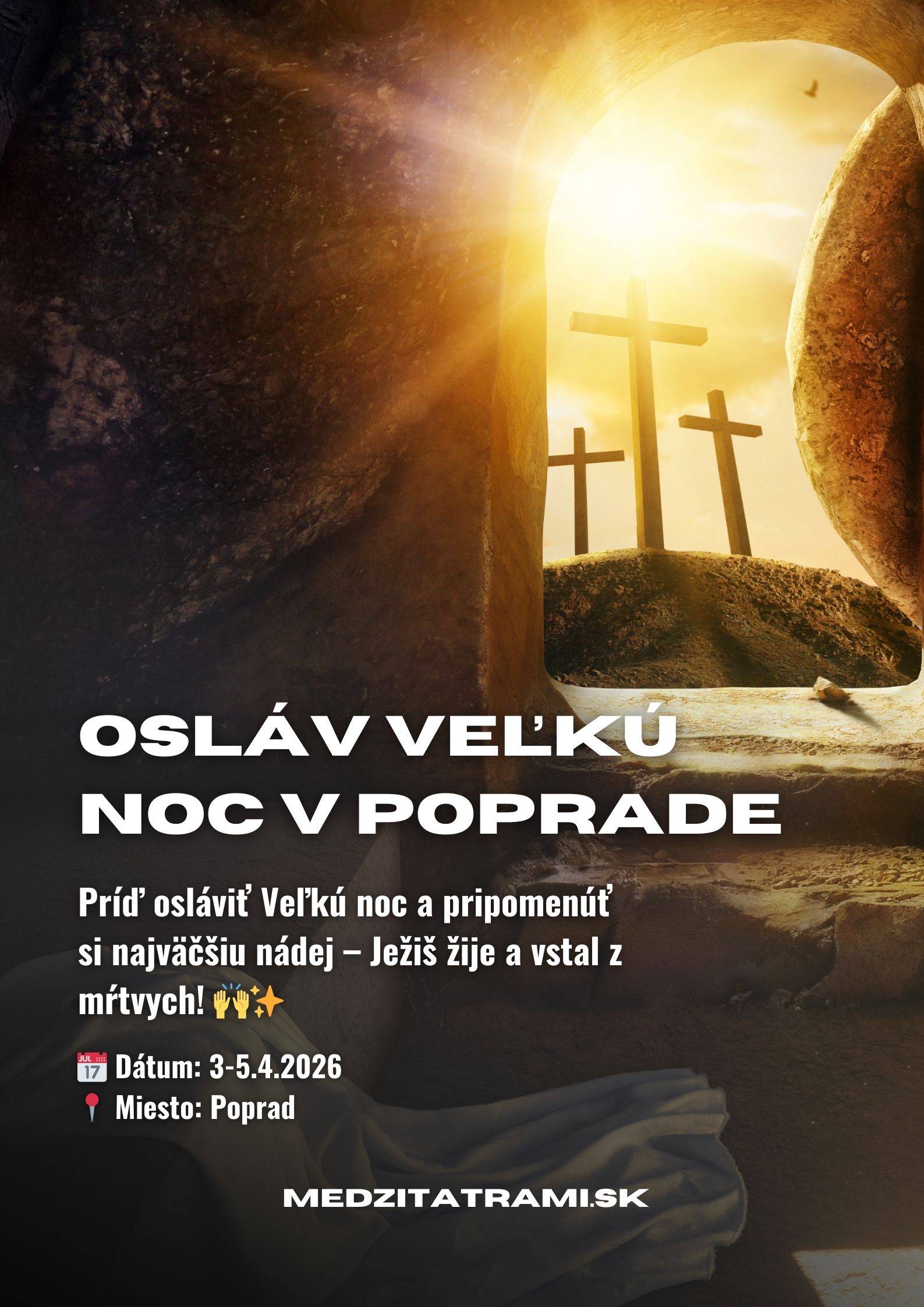 Zaži veľkonočné bohoslužby v Poprade - JEŽIŠ ŽIJE